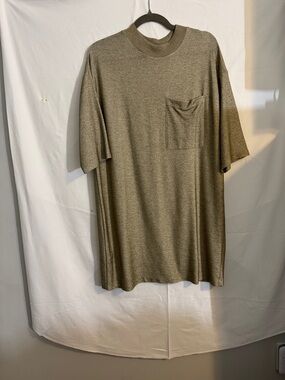 Zara Olive Metallic Pocket Tee - Shimmer Short Sleeve, T-Shirt Dress